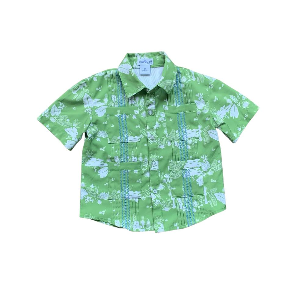 Blue Quail Tropical Stripe Guayabera Shirt 2T